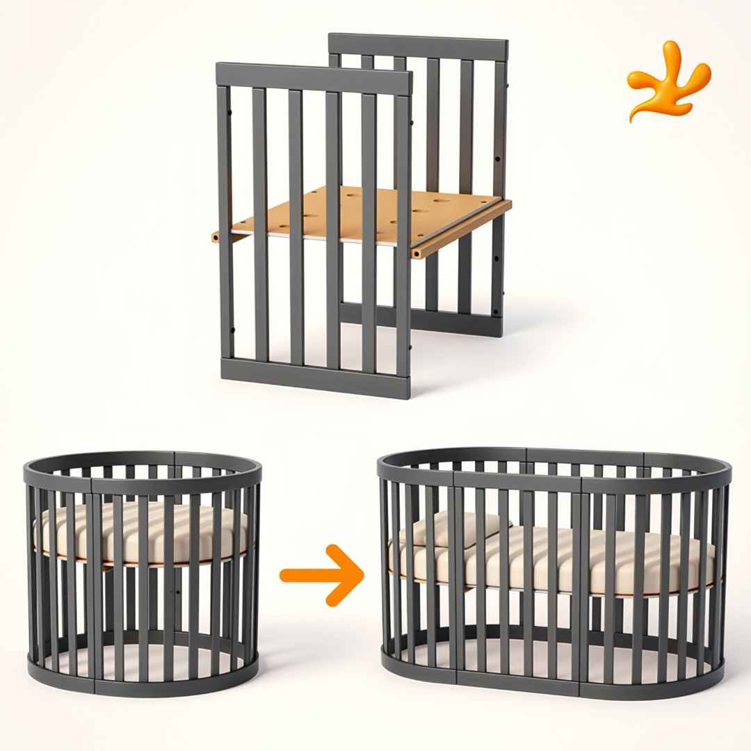 Sada pro přeměnu kolébky Mikko Gekko Kids. Grafitová.